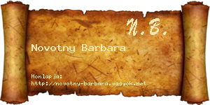 Novotny Barbara névjegykártya